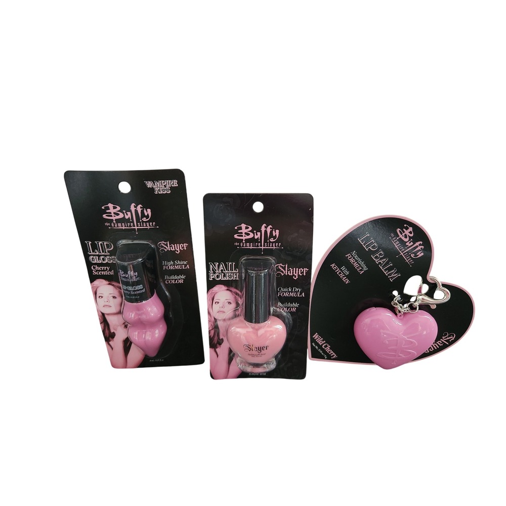Buffy the Vampire Slayer Makeup Set Lip Gloss Nail Polish Lip Balm Keychain New